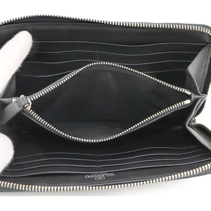 Valentino Garavani Vltn Round Long Wallet In Leather