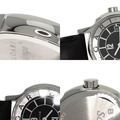 Bvlgari St29S Solotempo Watch Stainless Steel Leather