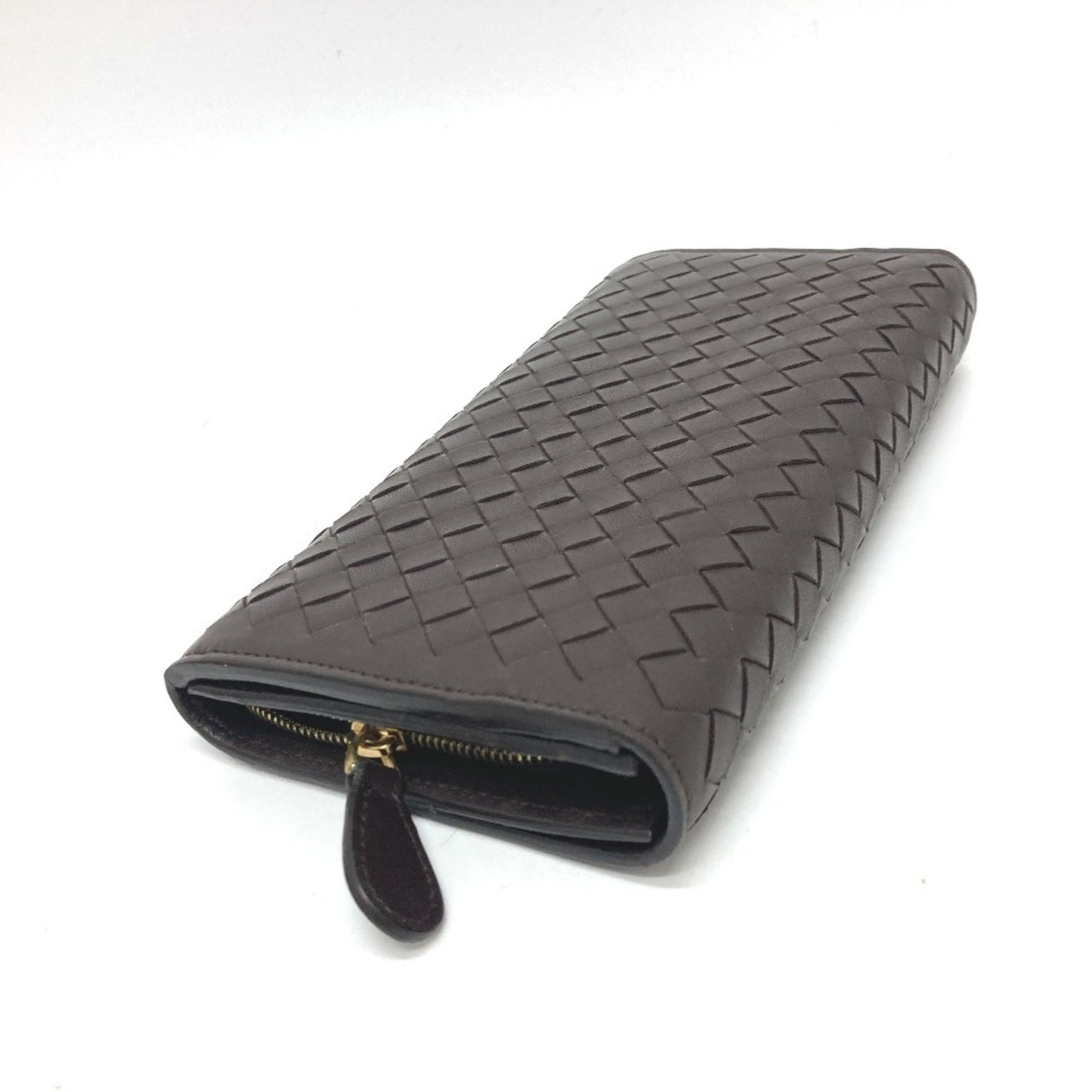 Bottega Veneta 150509 Intrecciato Flap Long Wallet In Brown Leather