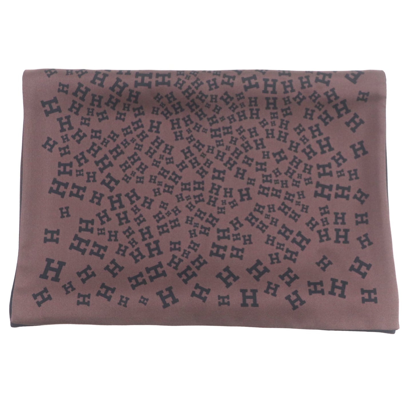 Hermes 100% Silk Reversible Scarf With Logo Print