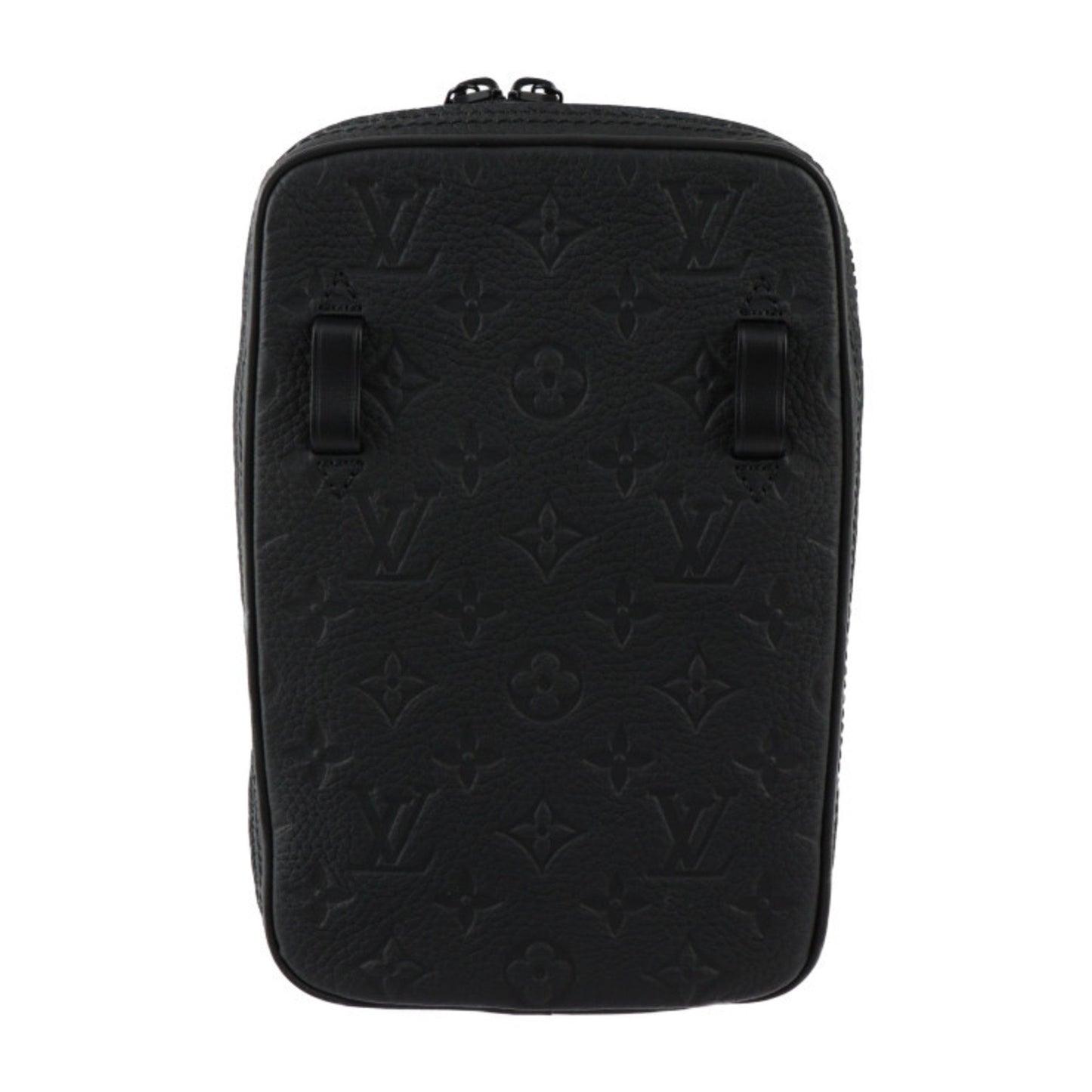 Louis Vuitton Utility Side Bag Shoulder M53298 Taurillon Leather Black Orange Body Pouch Vuitton