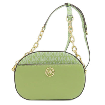 Michael Kors Mk Signature Chain Shoulder Bag Leather