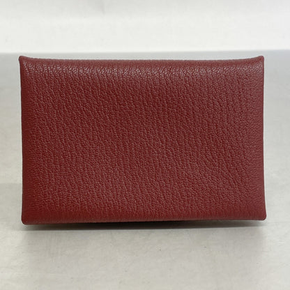 Hermes Herms Calvi Duo Chevre Card Case In Bordeaux