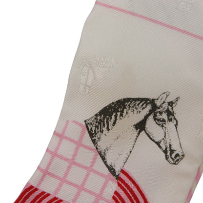 Hermes Twilly Garde Robe Pop Silk Scarf/Muffler In White