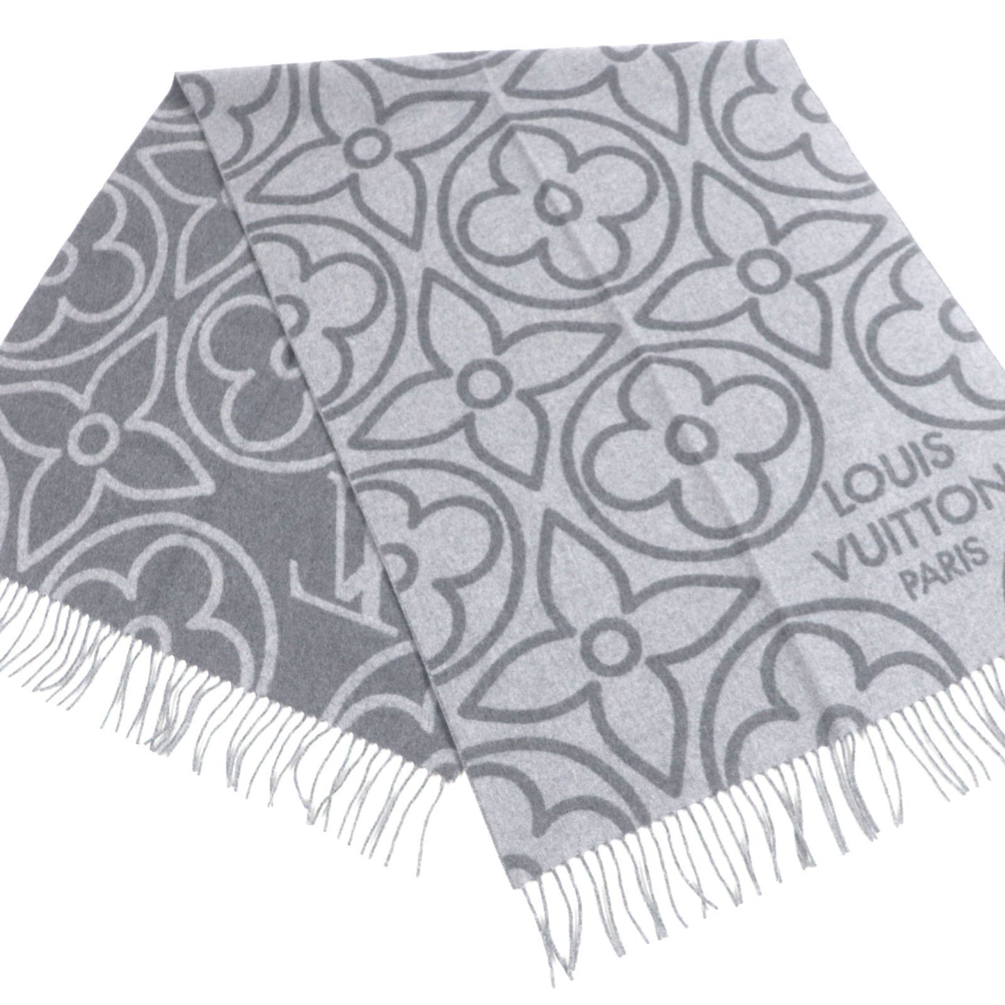 Louis Vuitton 2022 Louis Vuitton Echarpe Earmuffs R96950 Cashmere And Wool With Fringe