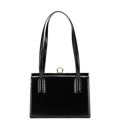 Salvatore Ferragamo Gancini Shoulder Bag Tote E217663 Black Leather