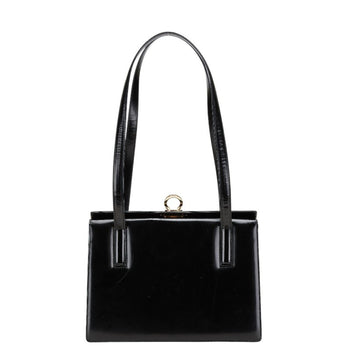 Salvatore Ferragamo Gancini Shoulder Bag Tote E217663 Black Leather