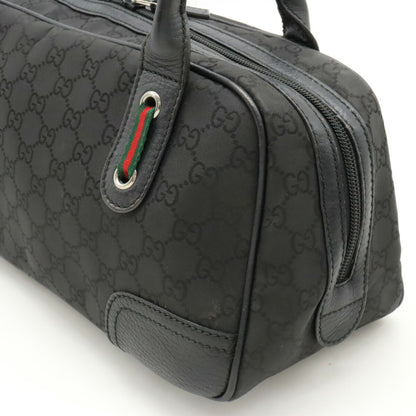 Gucci Gucci Gg Nylon Sherry Line Shoulder Bag Leather Black 293594