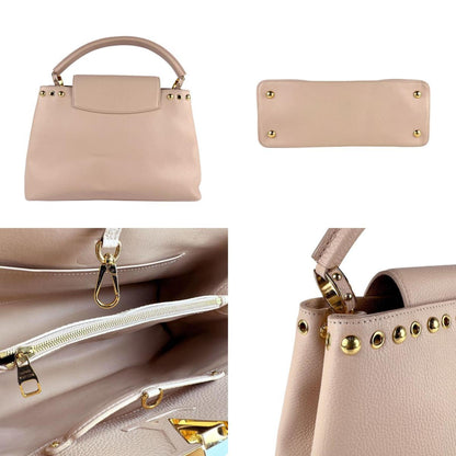 Louis Vuitton Capucines Mm Shoulder Bag/Handbag In Pink Beige Leather
