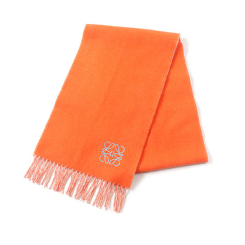 Loewe Women'S Wool And Cashmere Blend Scarf With Anagram Embroidery Fringe