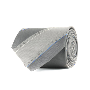 Louis Vuitton Regimental Monogram Silk Cravate Tie M77835 Silver