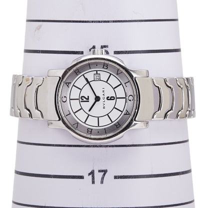 Bvlgari Solotempo Date Watch St29S Quartz White Dial Stainless Steel