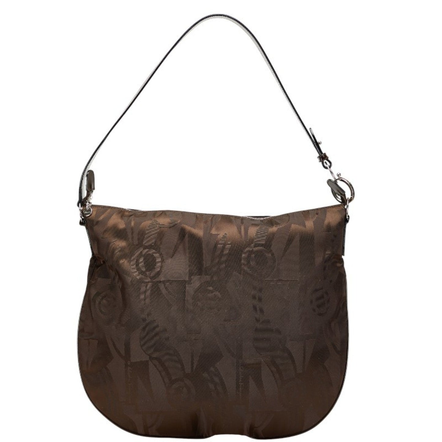 Salvatore Ferragamo One-Shoulder Bag Brown Nylon Leather