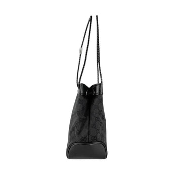 Gucci Shoulder Bag Gg Canvas Leather Black