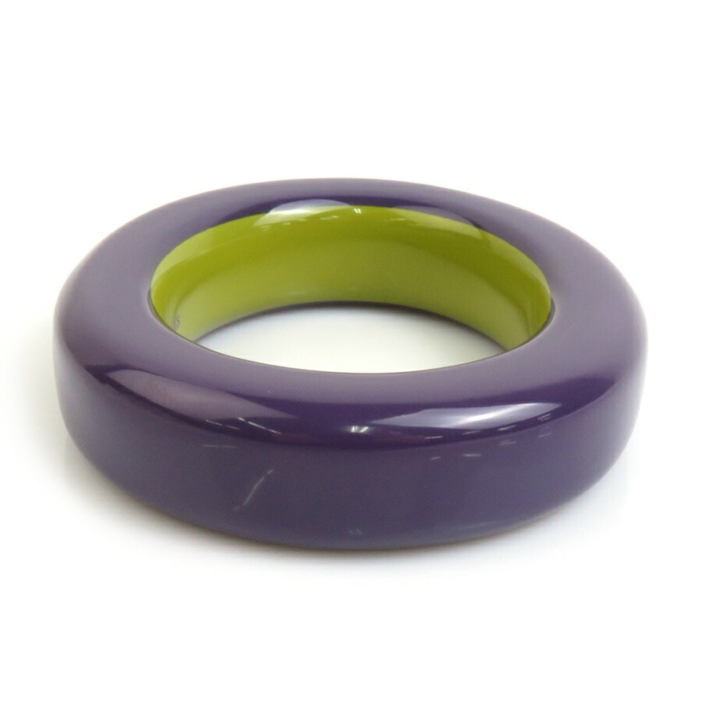 Hermes Hermes Bangle Bracelet Lacquer Wood Purple Yellow Green