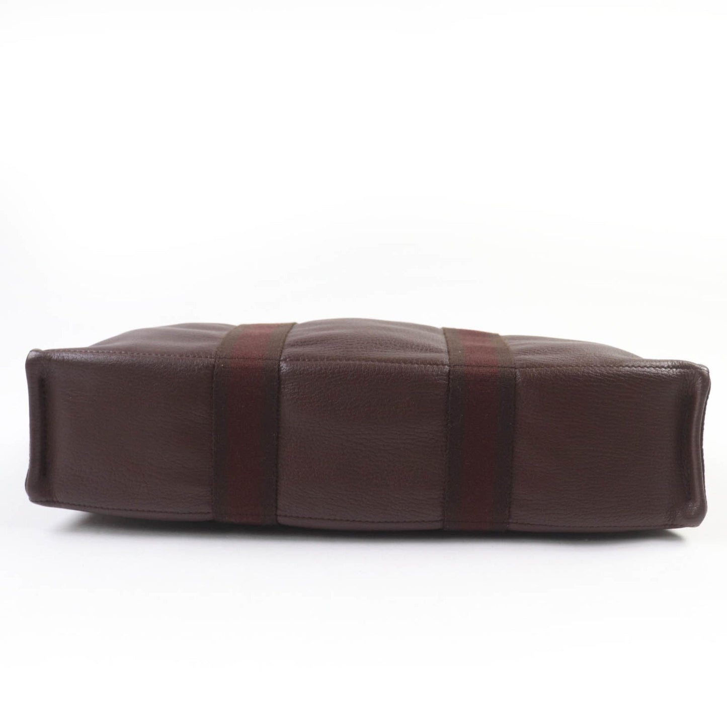 Hermes Four Tou Mm Silver Hardware Serie Button Half Leather Canvas Tote Bag Brown Made In France