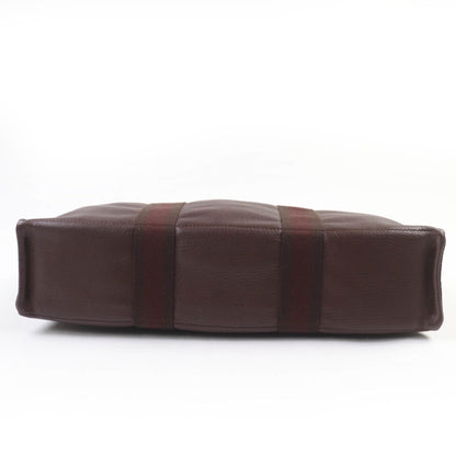 Hermes Four Tou Mm Silver Hardware Serie Button Half Leather Canvas Tote Bag Brown Made In France