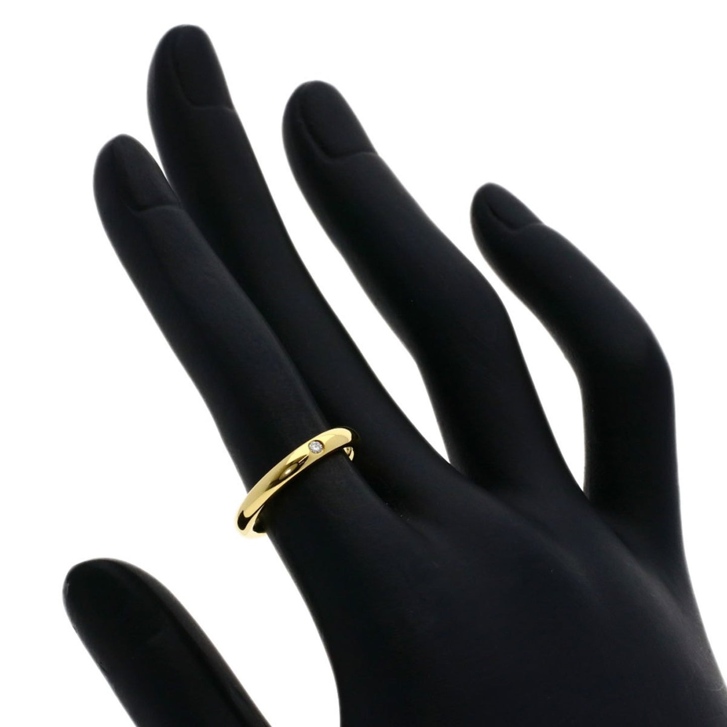 Tiffany & Co. Stacking Band Single Diamond Ring In 18K Yellow Gold
