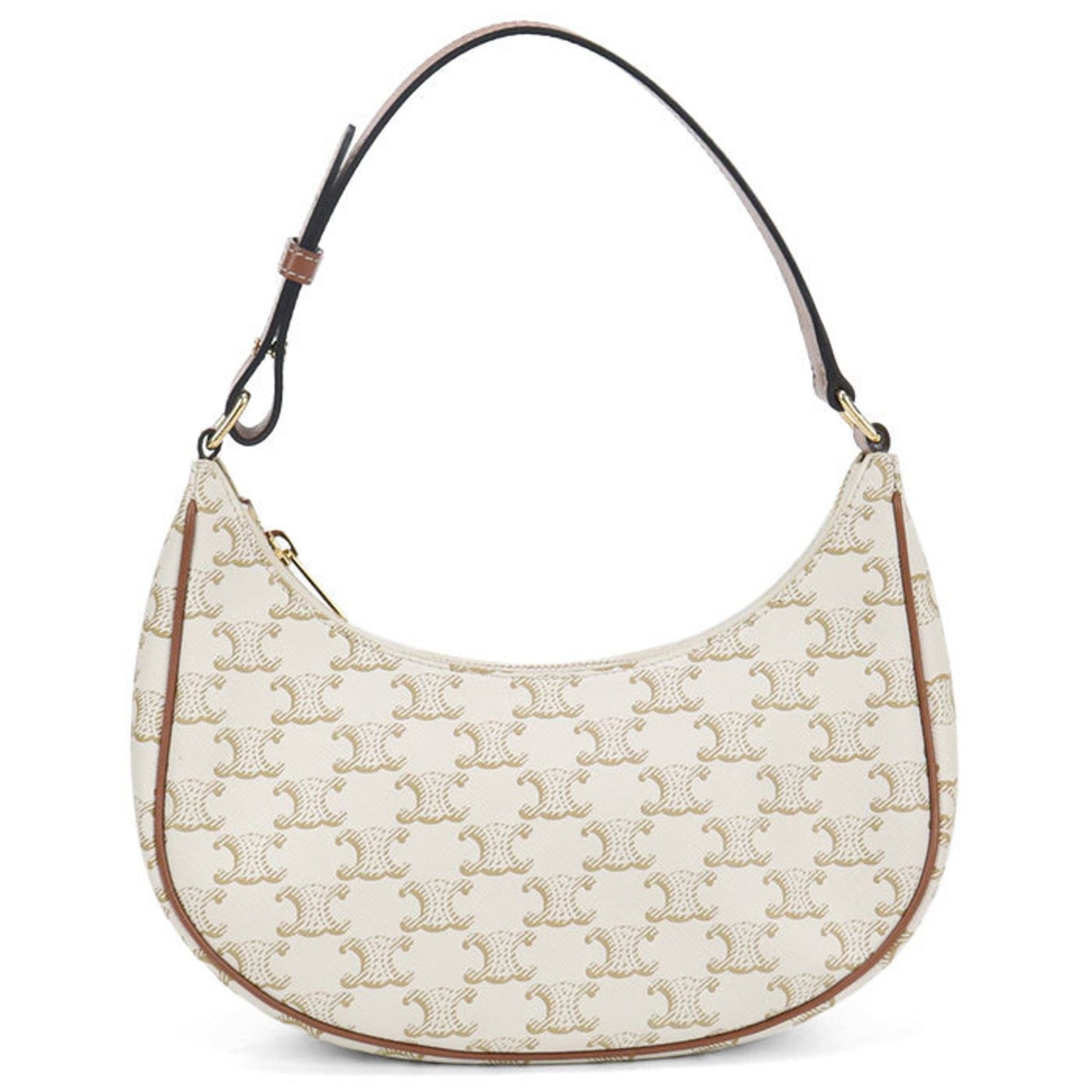 Celine Ava Triomphe Canvas Shoulder Bag (193952Bzj.01Bc) In White