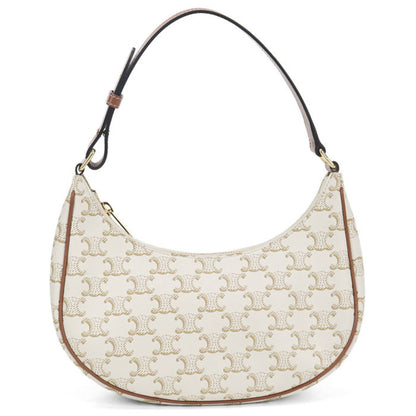 Celine Ava Triomphe Canvas Shoulder Bag (193952Bzj.01Bc) In White