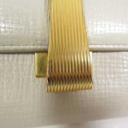 Bottega Veneta Palmellato Leather Tri-Fold Wallet Compact Ivory X Gold Hardware