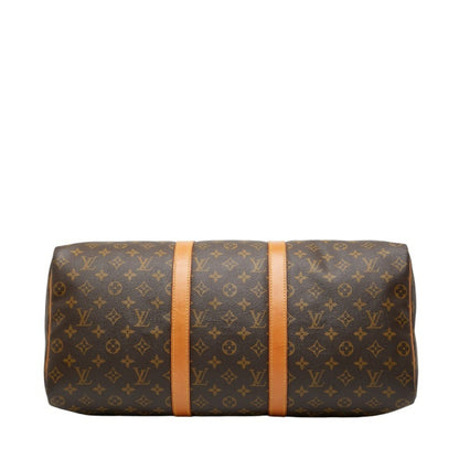 Louis Vuitton Monogram Keepall 50 Boston Bag M41426 Brown Leather