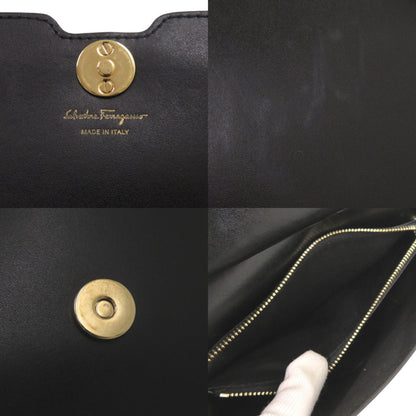 Salvatore Ferragamo Vara Ribbon Leather Black Shoulder Bag 0529