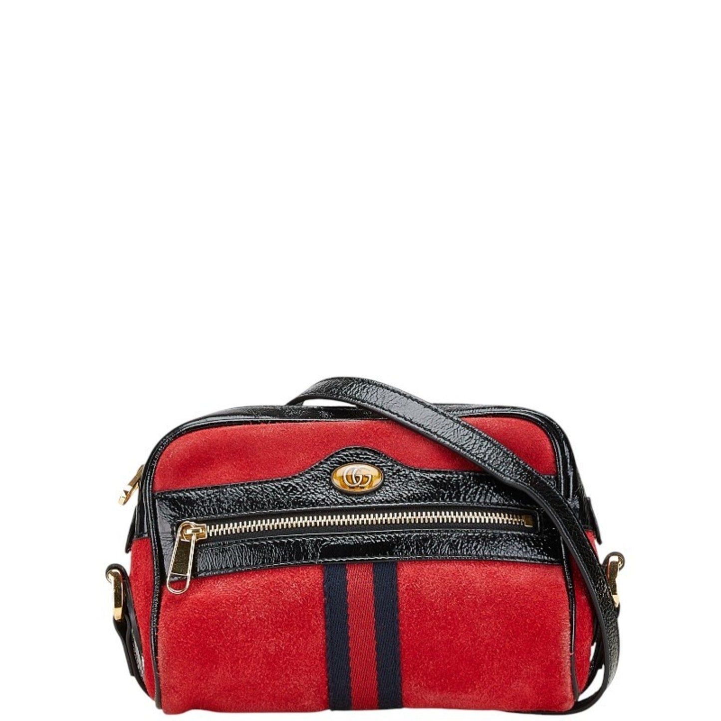 Gucci Sherry Line Crossbody Shoulder Bag 517350 In Red Multicolor Suede