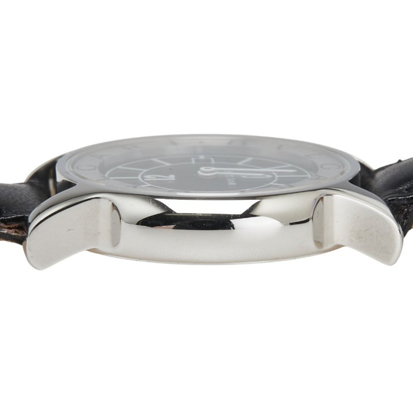 Bvlgari Solotempo Watch St29S Quartz Black Dial Stainless Steel Leather