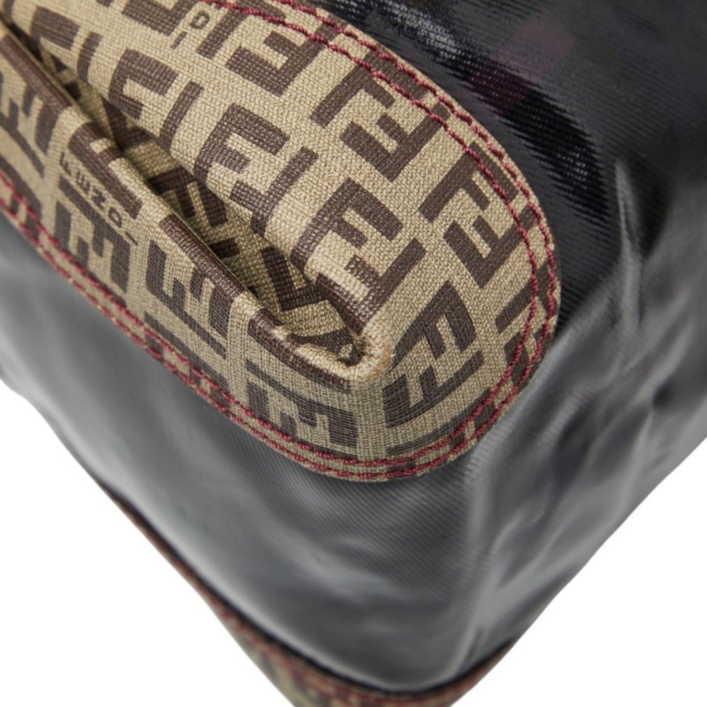 Fendi Zucca Tote Bag Handbag 8Bl096 Brown Enamel