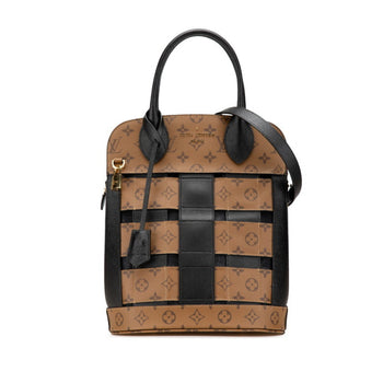 Louis Vuitton Monogram Traceage Tote Handbag Shoulder Bag M44113 Brown Black Pvc Leather
