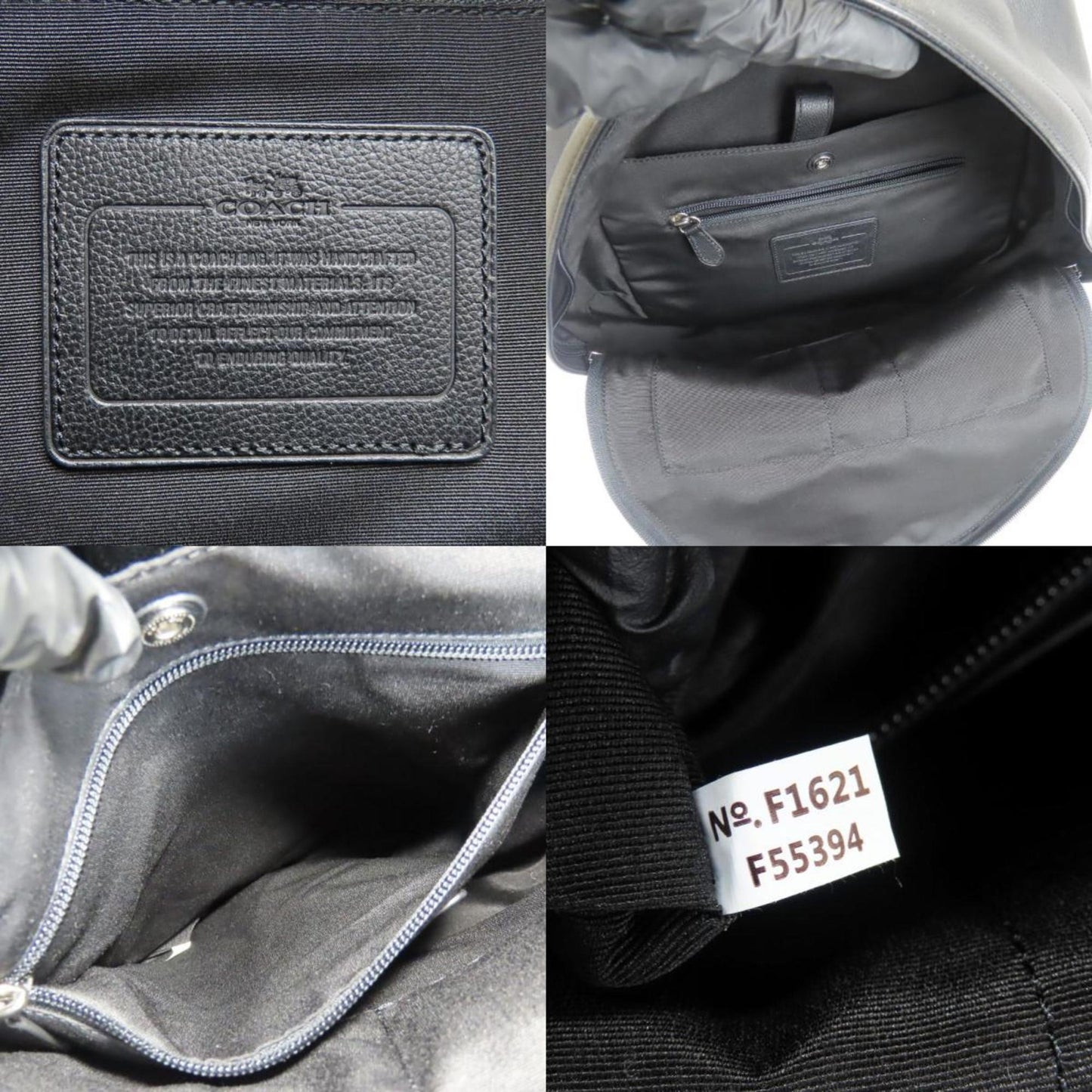 Coach Backpack/Daypack F55394 Leather Black Red Check