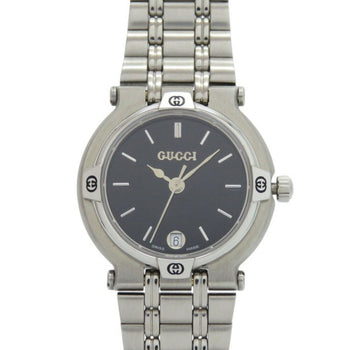 Like New Gucci 9100L Stainless Steel Black And