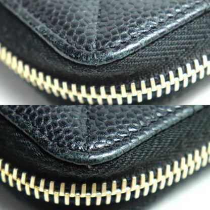 Chanel Classic Long Zip Wallet Round Black A50097