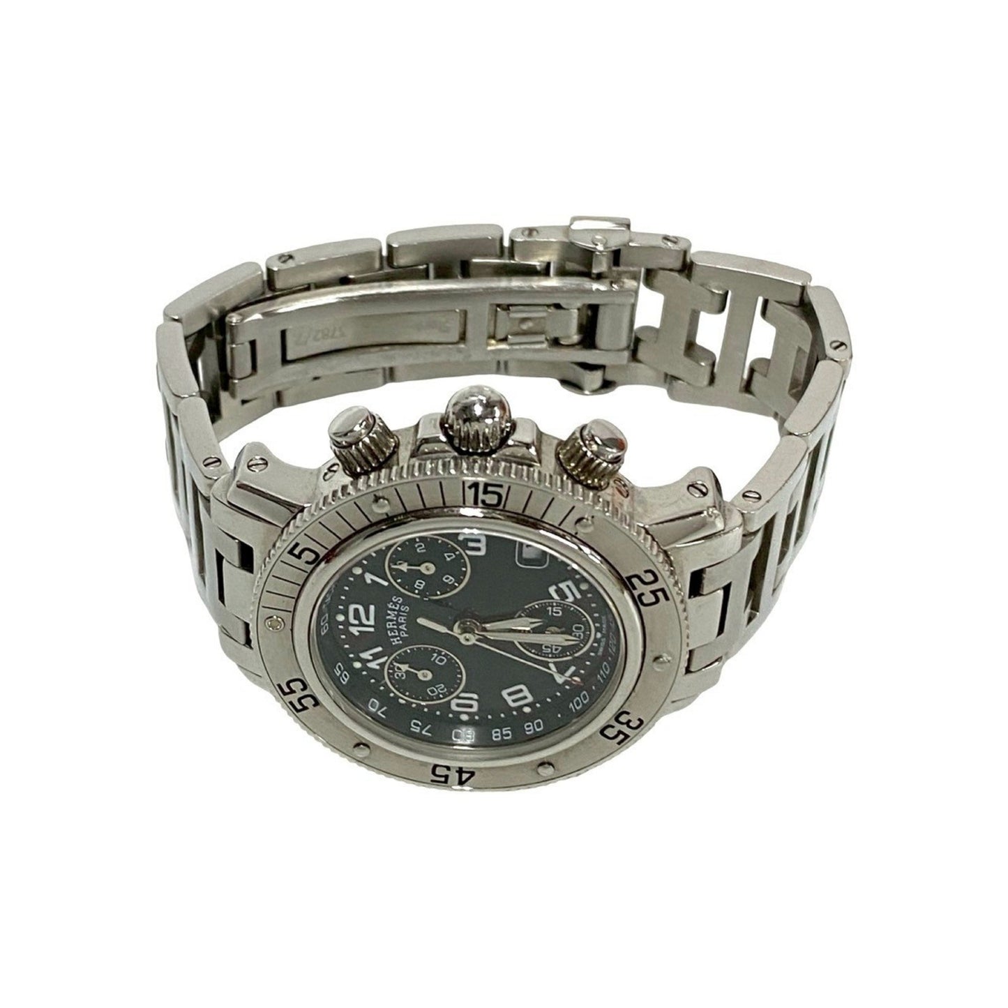 Hermes Clipper Date Quartz Stainless Steel Wristwatch For Men And Women