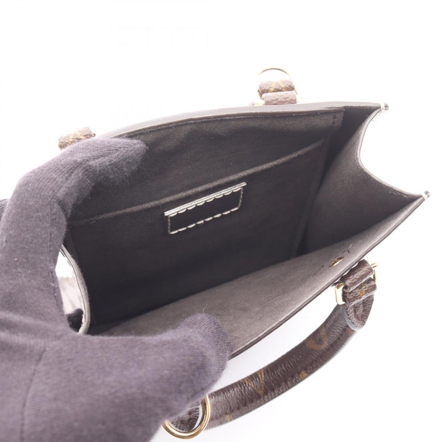 Louis Vuitton Petite Sac Plat Monogram Vernis Taupe Handbag