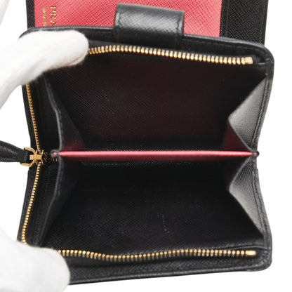 Prada Saffiano Bifold Wallet 1Ml018 Black Leather