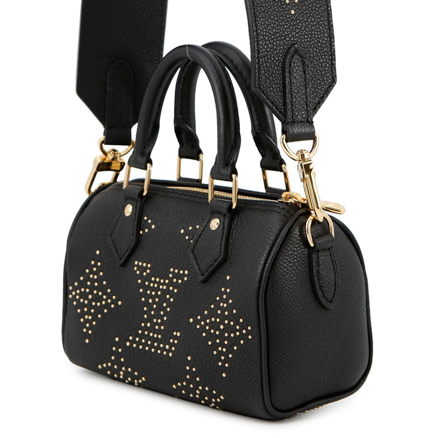 Louis Vuitton Monogram Empreinte Nano Speedy Handbag M46745 2-Way Shoulder Bag Black