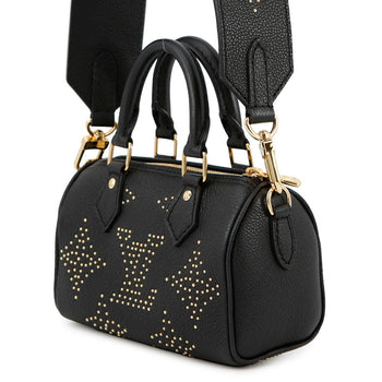 Louis Vuitton Monogram Empreinte Nano Speedy Handbag M46745 2-Way Shoulder Bag Black