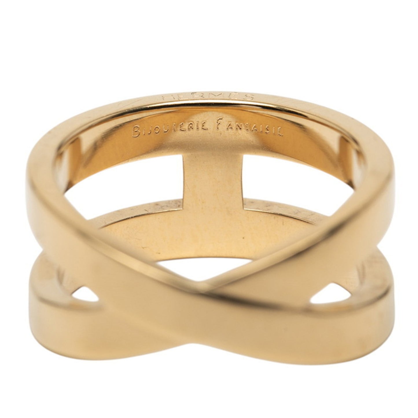 Hermes Ribbon Scarf Ring Gold Plated