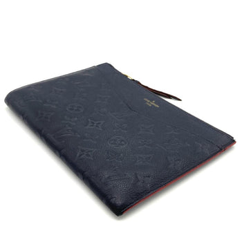 Louis Vuitton Louis Vuitton Pochette Melanie Mm Clutch Bag Monogram Empreinte M68706 Navy Tn4189