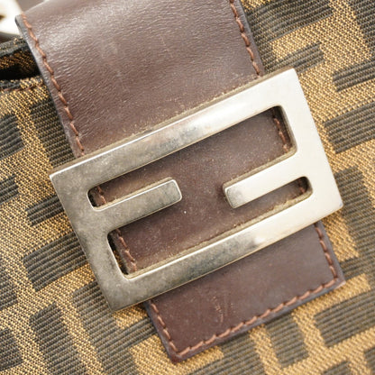 Fendi Zucca Nylon Canvas Handbag In Brown