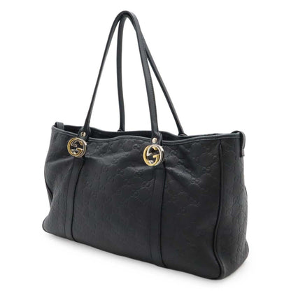 Gucci Gg Twins Guccissima Tote Bag Shoulder Leather Black 232957