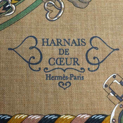 Hermes Carr 45 Gavroche Harnais De Coeur Arne De Coeur Scarf Muffler Caramel / Moldore Green