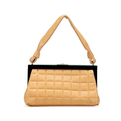 Chanel Chocobar Coco Mark Clasp Purse Handbag In Beige