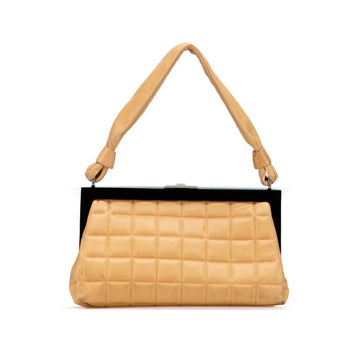Chanel Chocobar Coco Mark Clasp Purse Handbag In Beige
