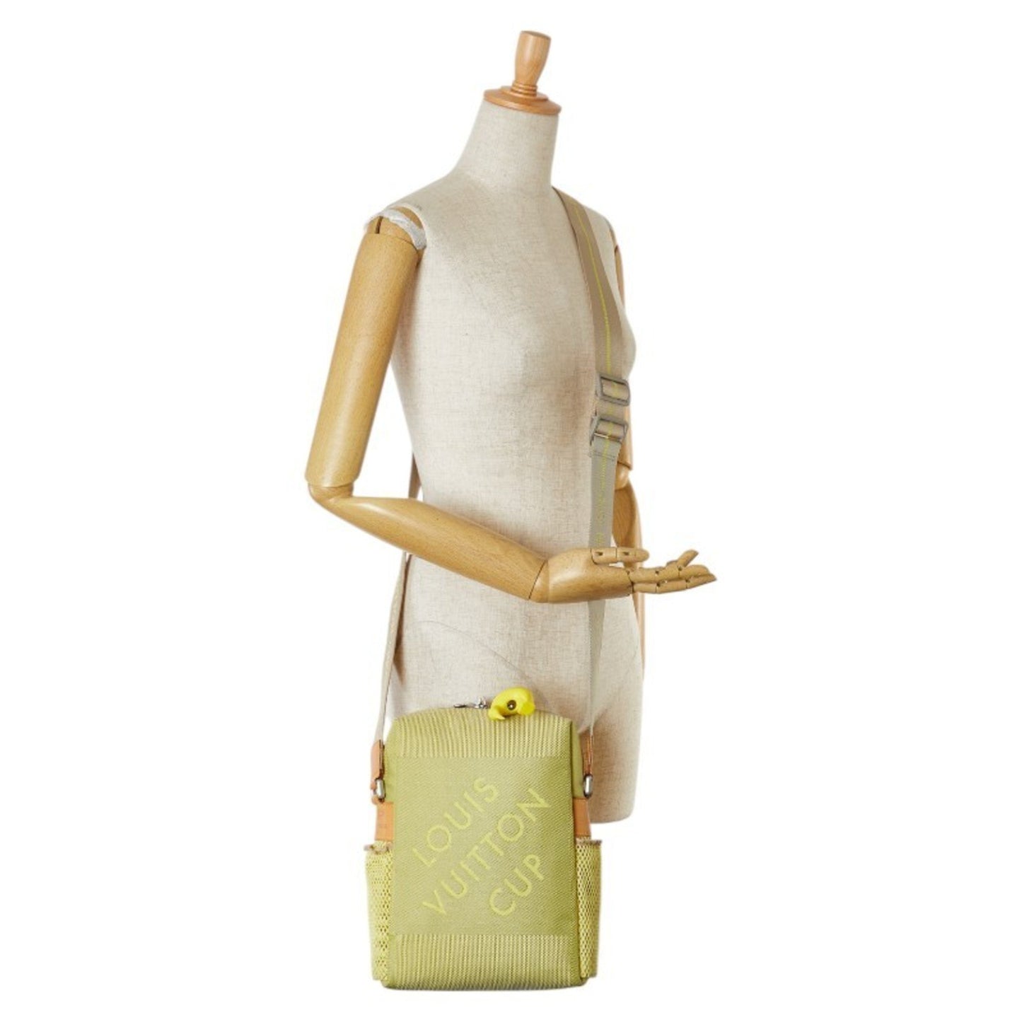 Louis Vuitton Damier Geant Weatherly Lv Cup Shoulder Bag M80636 Yellow Brown Canvas Leather