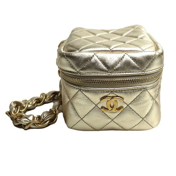 Chanel Chanel Matelasse Chain Clutch Bag Gold Ap2803