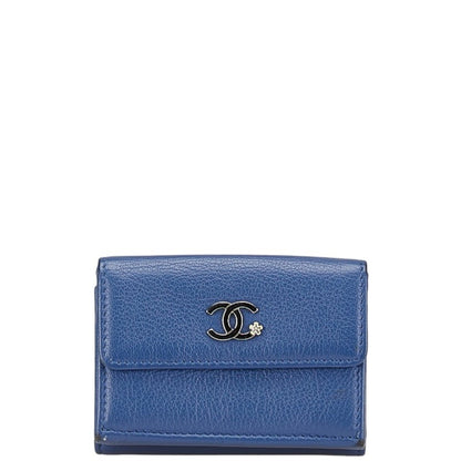 Chanel Coco Mark Lucky Flower Tri-Fold Wallet