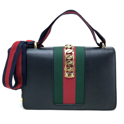Gucci 421882 Sherry Line Sylvie Small Ribbon Shoulder Bag Leather